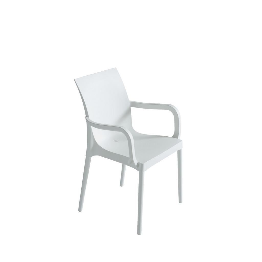 Plastová Židle S Područkami Eset Bílá