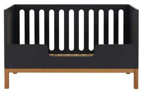 Antracitově šedá lakovaná zábrana na dětské postele Quax Indigo 140 x 26 cm