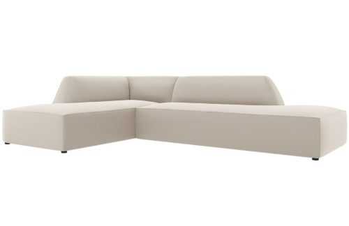 Béžová koženková rohová pohovka MICADONI Ruby 273 cm