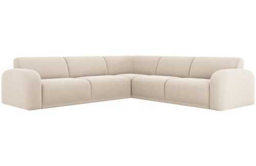 Béžová sametová rohová pohovka MICADONI Erin 305 cm
