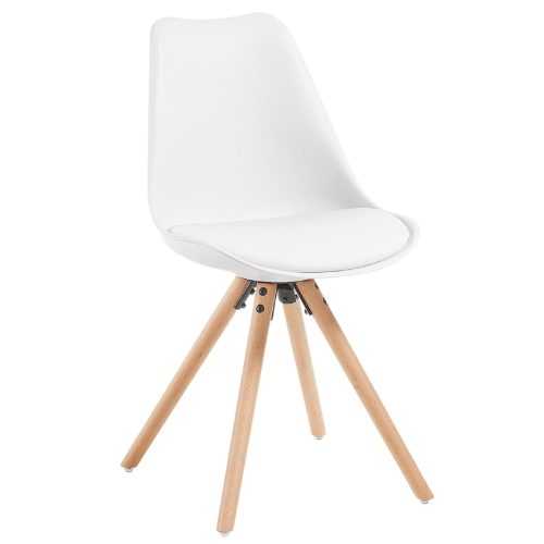 Bílá koženková jídelní židle Kave Home Ralf