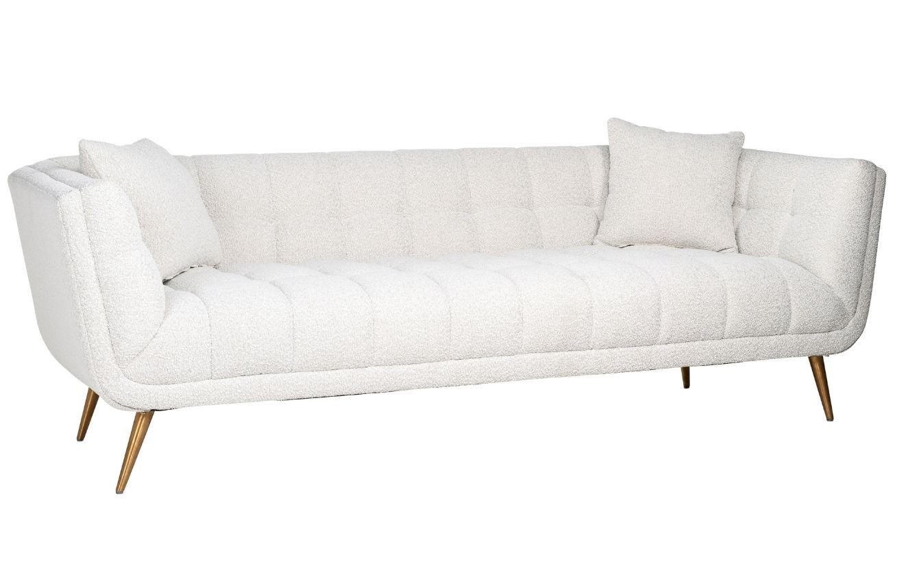 Bílá látková trojmístná pohovka Richmond Huxley 230 cm