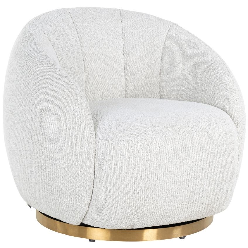 Bílé látkové otočné křeslo Richmond Jago