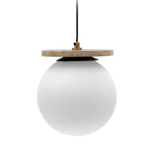 Bílé skleněné závěsné světlo Kave Home Malachi 20 cm