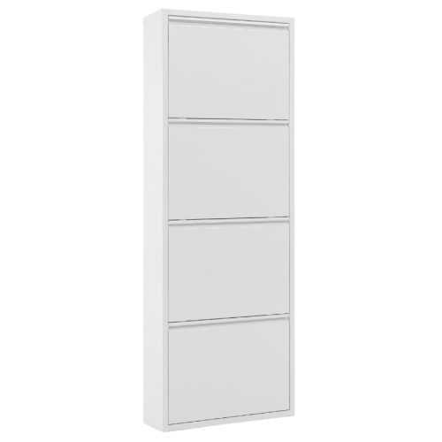 Bílý kovový botník Kave Home Ode 136 cm