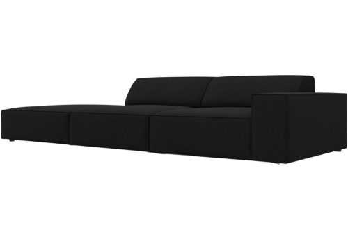 Černá látková trojmístná pohovka MICADONI Jodie 262 cm