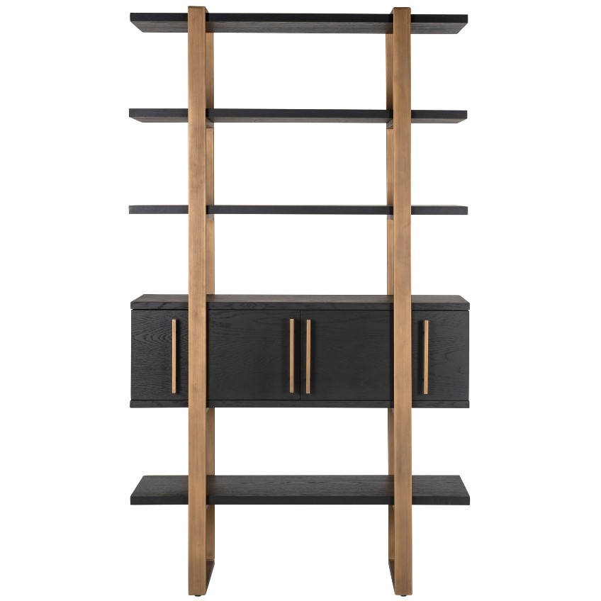 Černý dubový regál Richmond Cambon 200 x 116 cm