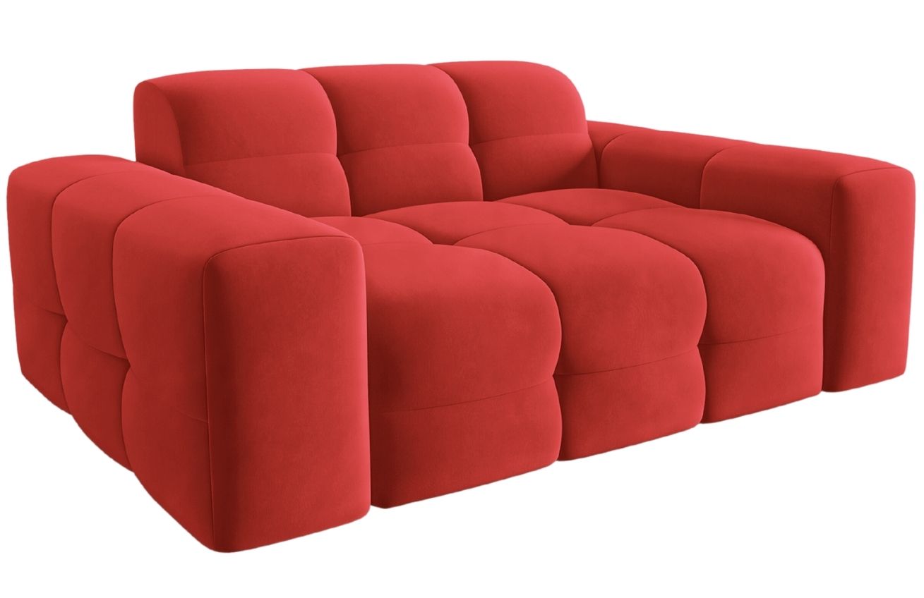 Červená sametová dvoumístná pohovka MICADONI Kendal 156 cm