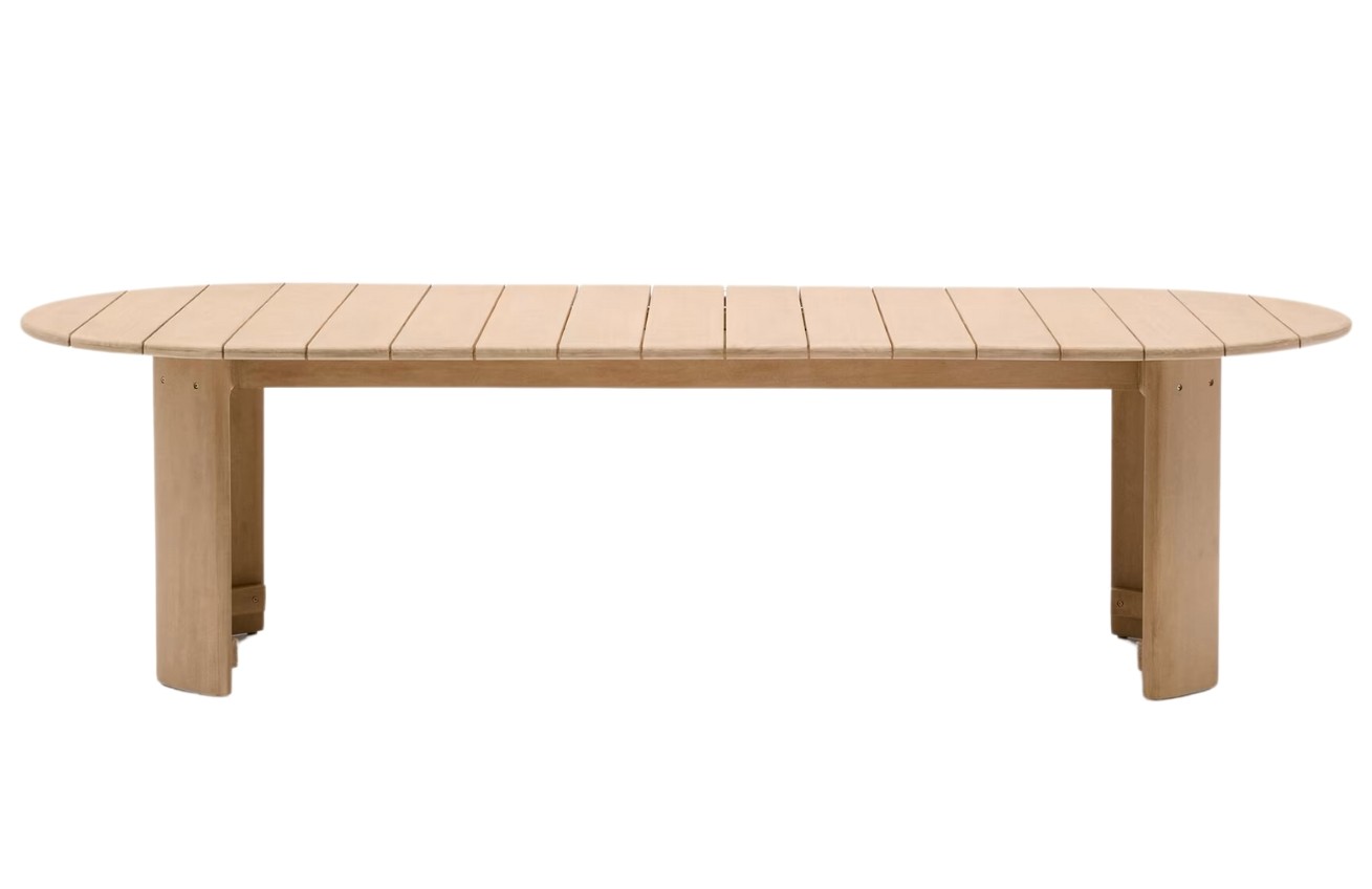Dřevěný zahradní jídelní stůl Kave Home Xoriguer 280 x 110 cm