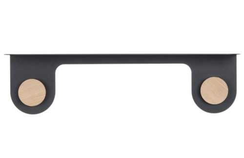 Gazzda Černá kovová nástěnná police Hook 13 x 50 cm