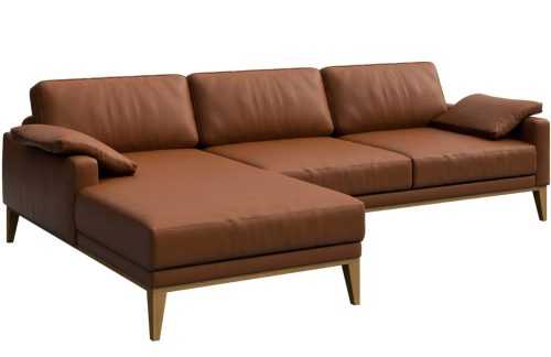 Hnědá kožená rohová pohovka MESONICA Musso