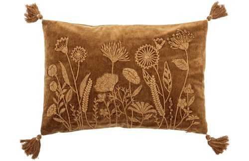 Hnědý bavlněný polštář Bloomingville Osimo 35 x 50 cm