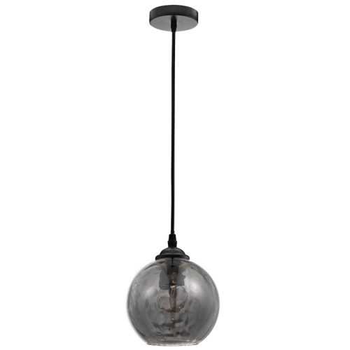 Kouřově šedé skleněné závěsné světlo Nova Luce Adelina 14 cm