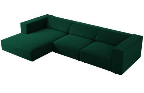 Lahvově zelená sametová rohová pohovka Cosmopolitan Design Arendal 284 cm