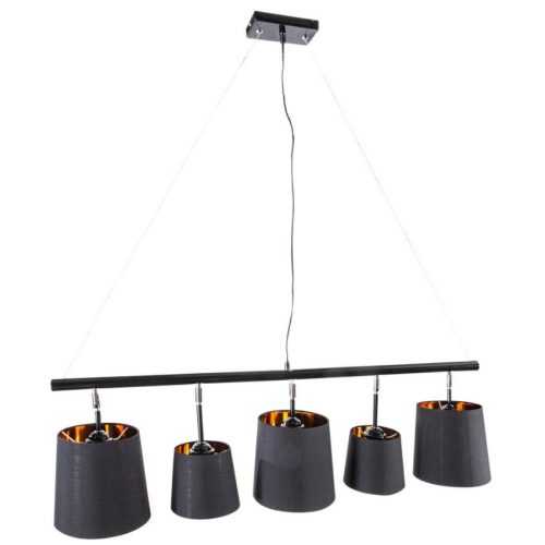 Moebel Living Černé kovové závěsné světlo Malcolm 104 cm