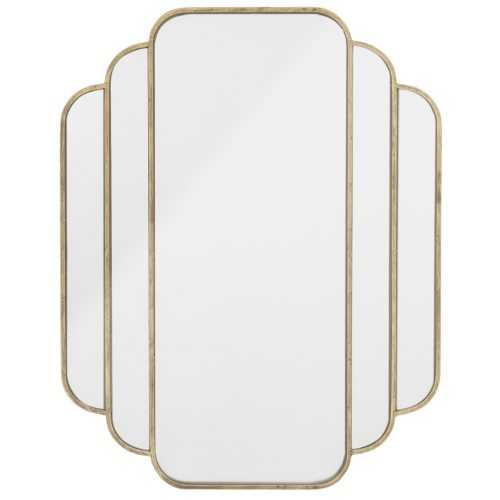 Mosazné kovové zrcadlo Bloomingville Mas 80 x 63 cm