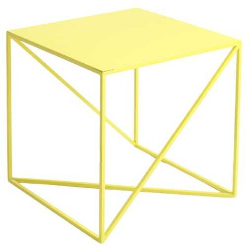 Nordic Design Žlutý kovový konferenční stolek Mountain 50 x 50 cm