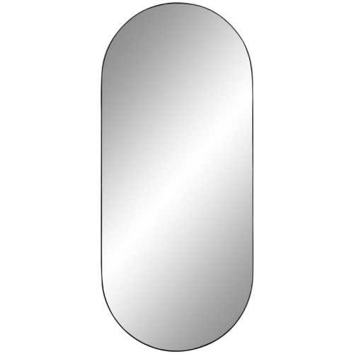 Nordic Living Černé kovové nástěnné zrcadlo Vincent 35 x 80 cm