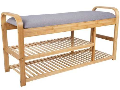 Present time Bambusový botník s látkovým sedákem Hina 100 cm