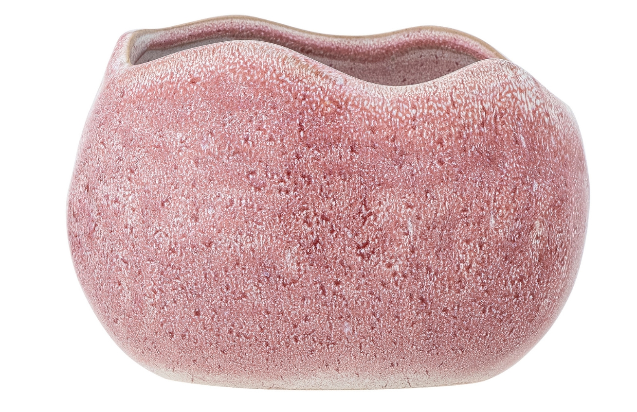 Růžový kameninový květináč Bloomingville Pennie 16