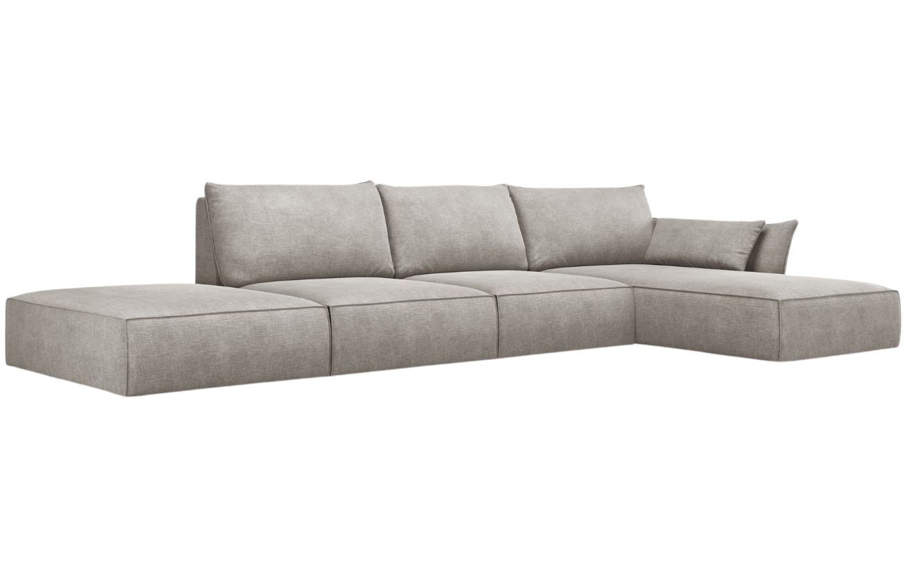 Šedá čalouněná rohová pohovka MICADONI Kaelle 364 cm