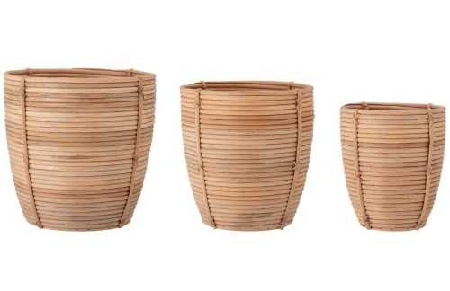 Set tří ratanových úložných košů Bloomingville Karly 24 / 30 / 36 cm
