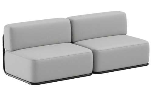 Sit Sit Světle šedá čalouněná zahradní dvoumístná pohovka Straw 204 cm