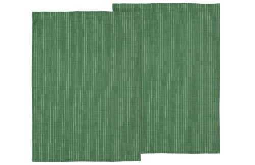 Södahl Sada dvou zelených bavlněných utěrek Stripes 70 x 50 cm