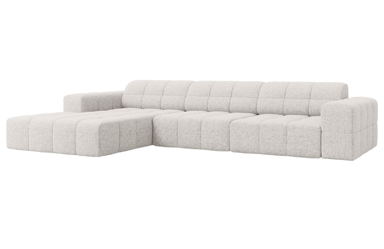 Světle šedá čalouněná rohová pohovka Cosmopolitan Design Chicago 284 cm
