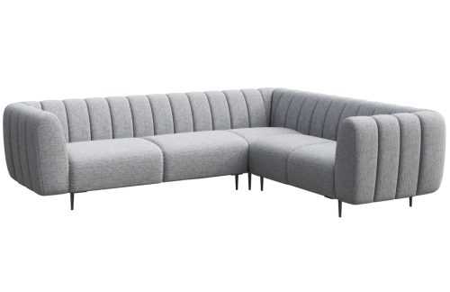 Světle šedá čalouněná rohová pohovka Ghado Shel 280 cm