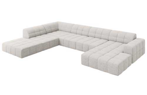 Světle šedá čalouněná rohová pohovka do "U" Cosmopolitan Design Chicago 364 cm