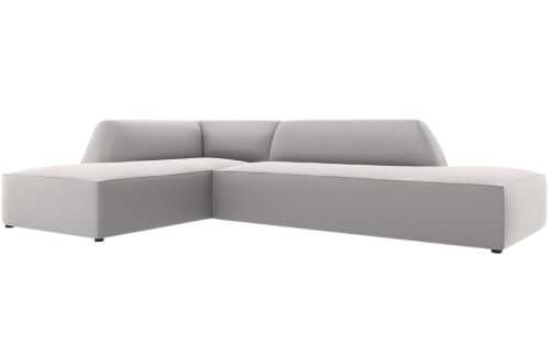 Světle šedá koženková rohová pohovka MICADONI Ruby 273 cm