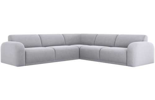 Světle šedá sametová rohová pohovka MICADONI Erin 305 cm