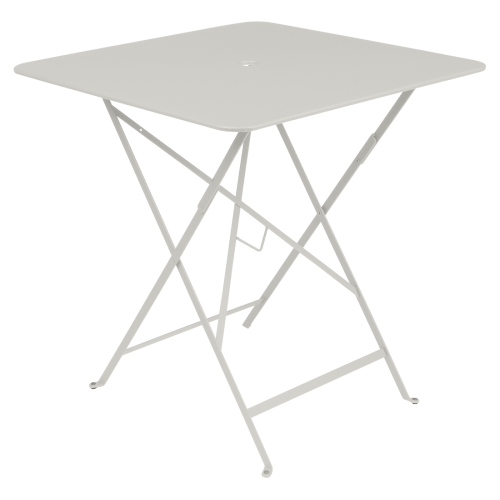 Světle šedý kovový skládací stůl Fermob Bistro 71 x 71 cm