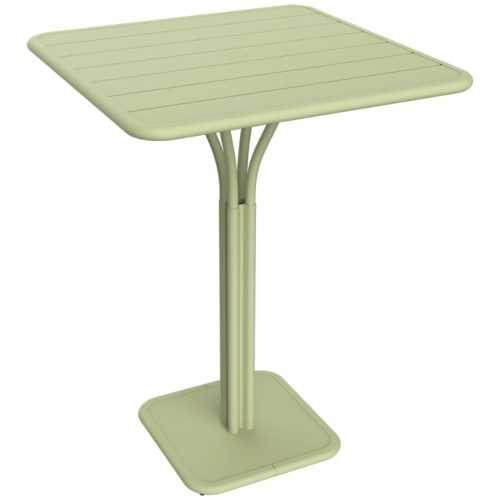 Světle zelený kovový barový stůl Fermob Luxembourg Pedestal 80 x 80 cm