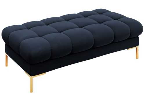 Tmavě modrá sametová lavice Micadoni Mamaia 133 cm