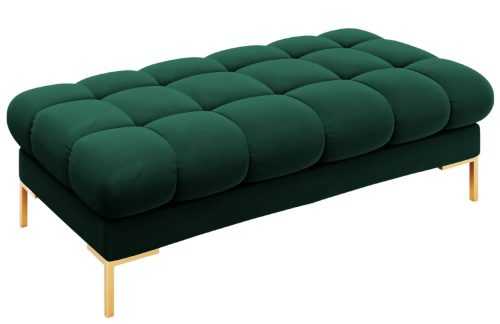 Tmavě zelená sametová lavice Micadoni Mamaia 133 cm