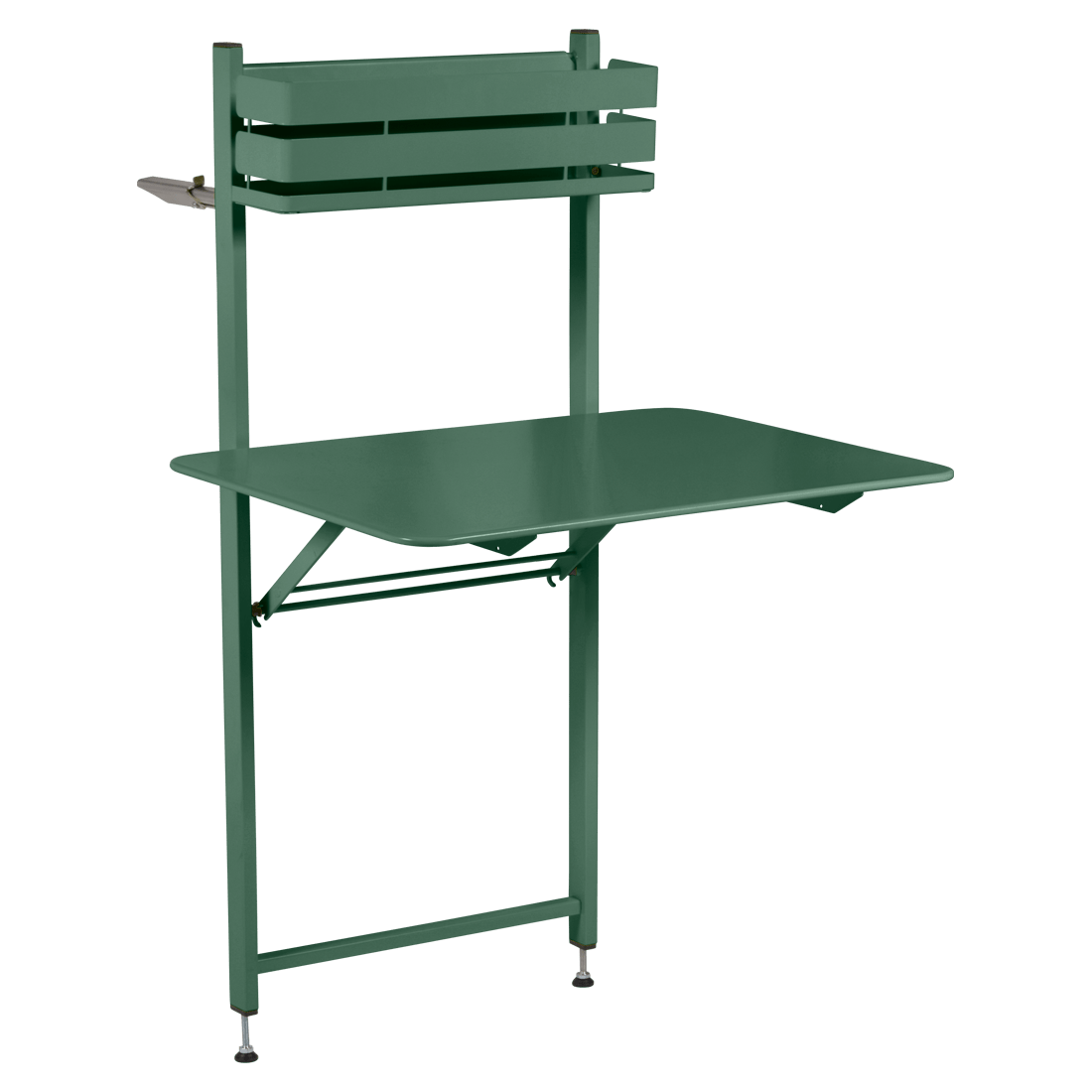 Tmavě zelený kovový balkonový stůl Fermob Bistro 57 x 77 cm