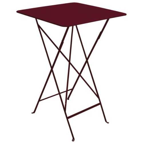 Třešňově červený kovový skládací bistro stůl Fermob Bistro 71 x 71 cm
