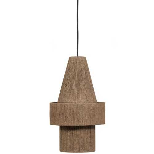 WOOOD Hnědé závěsné světlo Eppe 28 cm z přírodních vláken