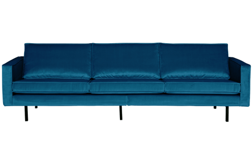 WOOOD Modrá sametová třímístná pohovka Raden 277 cm
