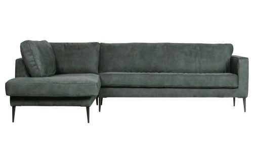 WOOOD Petrolejově zelená semišová rohová pohovka Avery 275 cm