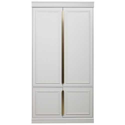 WOOOD Šedá borovicová šatní skříň Zinena I 215x110 cm