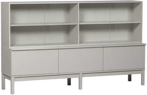 WOOOD Šedá borovicová vitrína Combi-Koley 120 x 200 cm