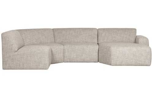 WOOOD Světle šedá čalouněná rohová pohovka do "U" Avon 315 cm