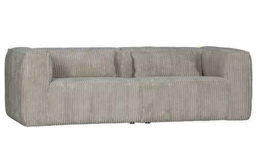 WOOOD Světle šedá manšestrová třímístná pohovka Bearny 246 cm