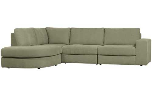 WOOOD Zelená látková rohová pohovka Flaireen 301 cm