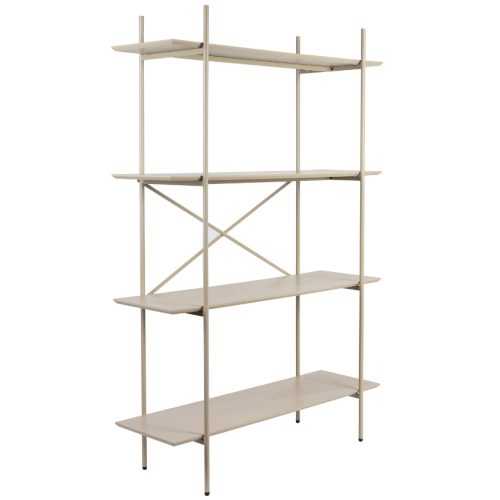 White Label Béžový lakovaný regál WLL MARCIO 180 x 120 cm