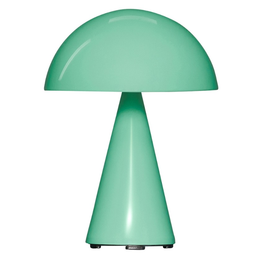 Zelená kovová nabíjecí stolní lampa Hübsch Mush 20 cm