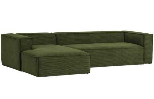 Zelená manšestrová rohová pohovka Kave Home Blok 300 cm